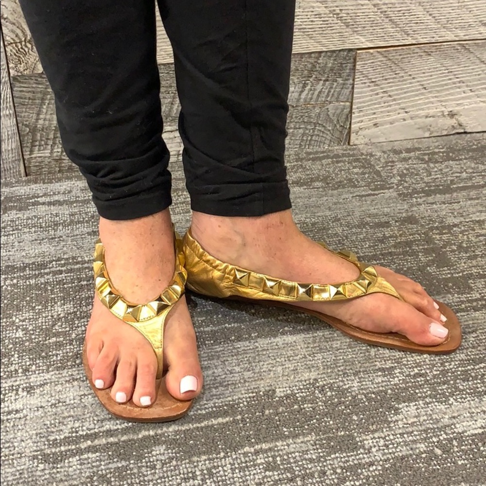 BCBG Gold Studded Sandals